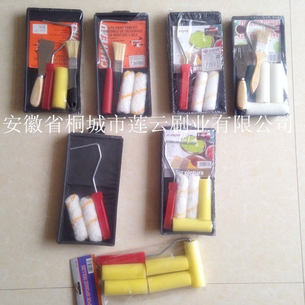 厂家直供海绵油漆滚筒刷油灰刀刷墙工具清洁刷组合套装高密度