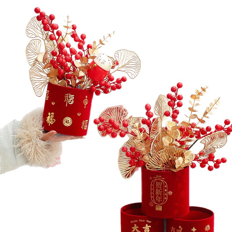 Siete colores cordier palma de flores de Año Nuevo cubre cubre cubre decoración floral roja flor de Año Nuevo cubre cubre