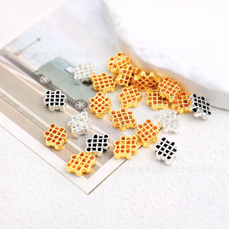 Chinese Knot Chinese Style Retro Xizang Silver Alloy DIY Accessories Jewelry Accessories Handmade Bracelet Beaded Spacer Spacer