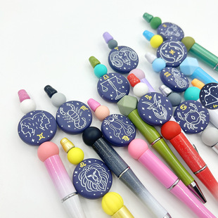 Twelve Constellation Creative Silicone Beads Beaded Pen Tooth Beads Diy12 Constellation Beads Silicone Beads Gel Pen