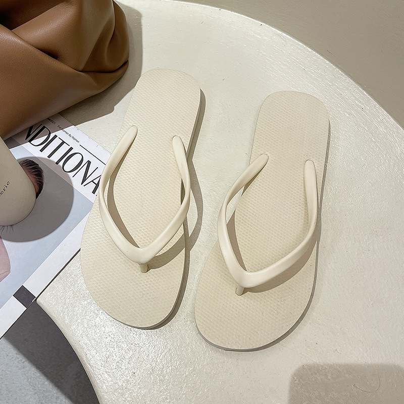 Zapatillas de flip flops de mujer simple negro zapatillas antideslizantes de baño de playa playa in marea zapatillas de verano image 10
