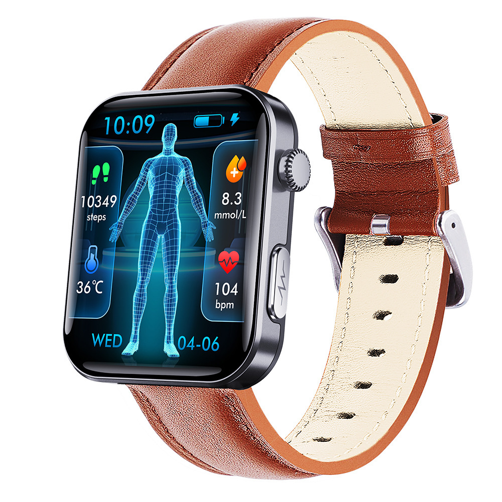 F300 reloj inteligente Bluetooth llamada ECG presión arterial glucosa temperatura corporal ácido úrico lípidos sanguíneos reloj deportivo de salud