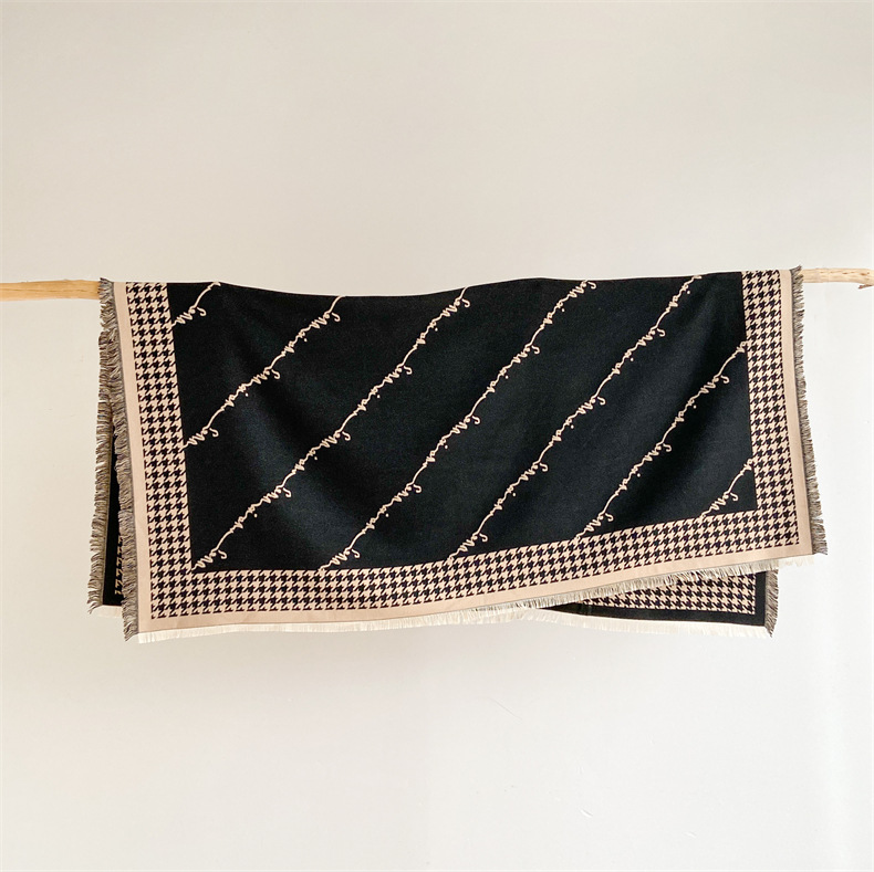 Autunno e inverno nuovo semplice ispessito imitazione cashmere scialle donna versione coreana versatile studente coppia caldo_voghion.com