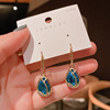 Demi-season long earrings, goods, cat's eye, Korean style, wholesale