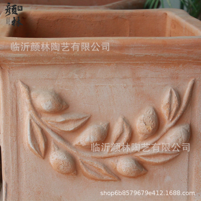 maceta de barras largas maceta de cerámica roja cuadrada maceta de hortalizas maceta de flores cajas de flores pequeñas aceitunas comercio exterior maceta de cerámica americana estilo romano