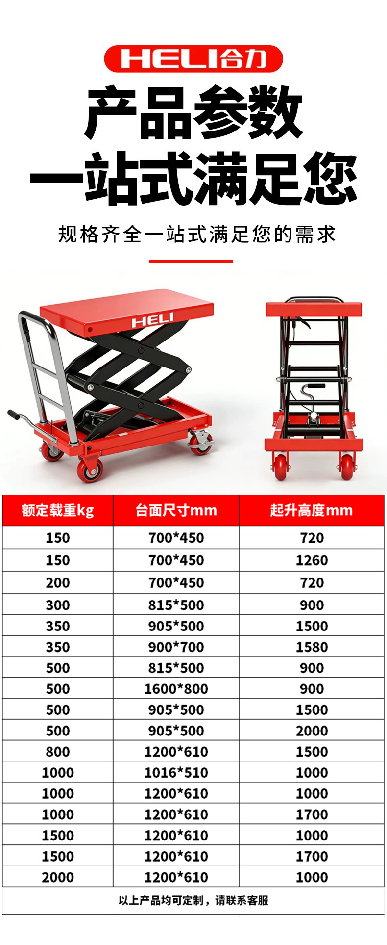 Heli Manual Hydraulic Lifting Platform Cart, Mobile Scissor Lift Table, Warehouse Loading and Unloading Small Lifting Handcart