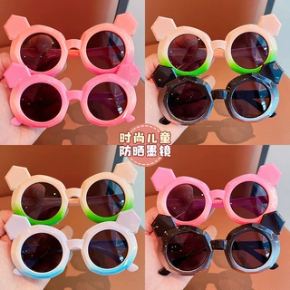 儿童太阳镜可爱公主时尚渐变卡通男女墨镜童炫彩防晒遮阳潮流眼镜