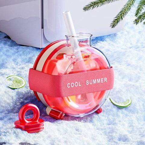 Verano hielo de dopamina de contacto cero presión de deshielo molde de hielo al aire libre taza de paja bebida de ejercicio curling