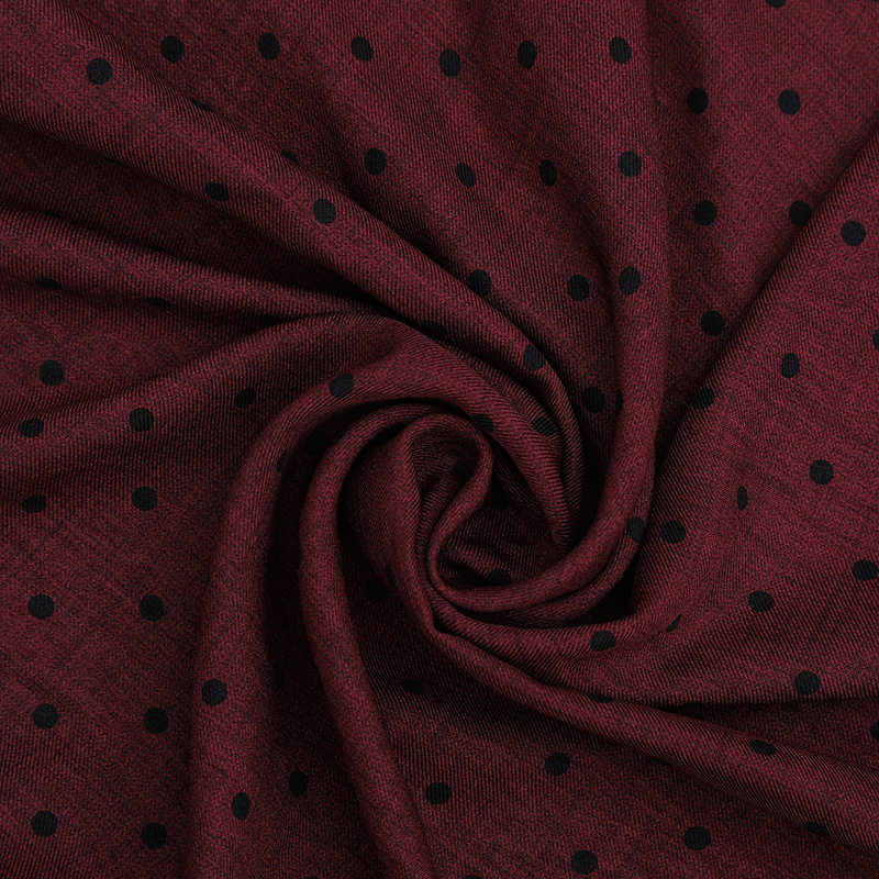 Inventario al por mayor nuevo poliéster completo impresión de dos colores tweed punto de tela camisa vestido tela DIY hecha a mano