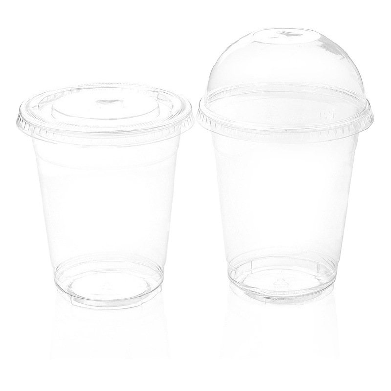 Vaso de plástico para té con leche, vaso desechable para bebidas frías de café, vaso transparente de PET para hielo con tapa, vaso desechable de alta transparencia para bebidas