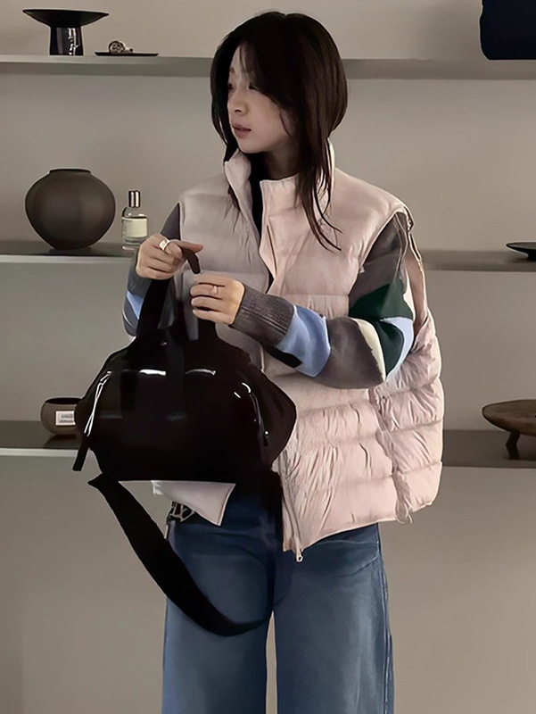 爆款90白鸭绒羽绒马甲女外穿2025秋冬时尚立领排骨背心小个子轻薄|undefined