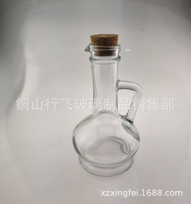 250毫升鸟嘴玻璃油壶玻璃瓶酒壶玻璃软木塞密封瓶