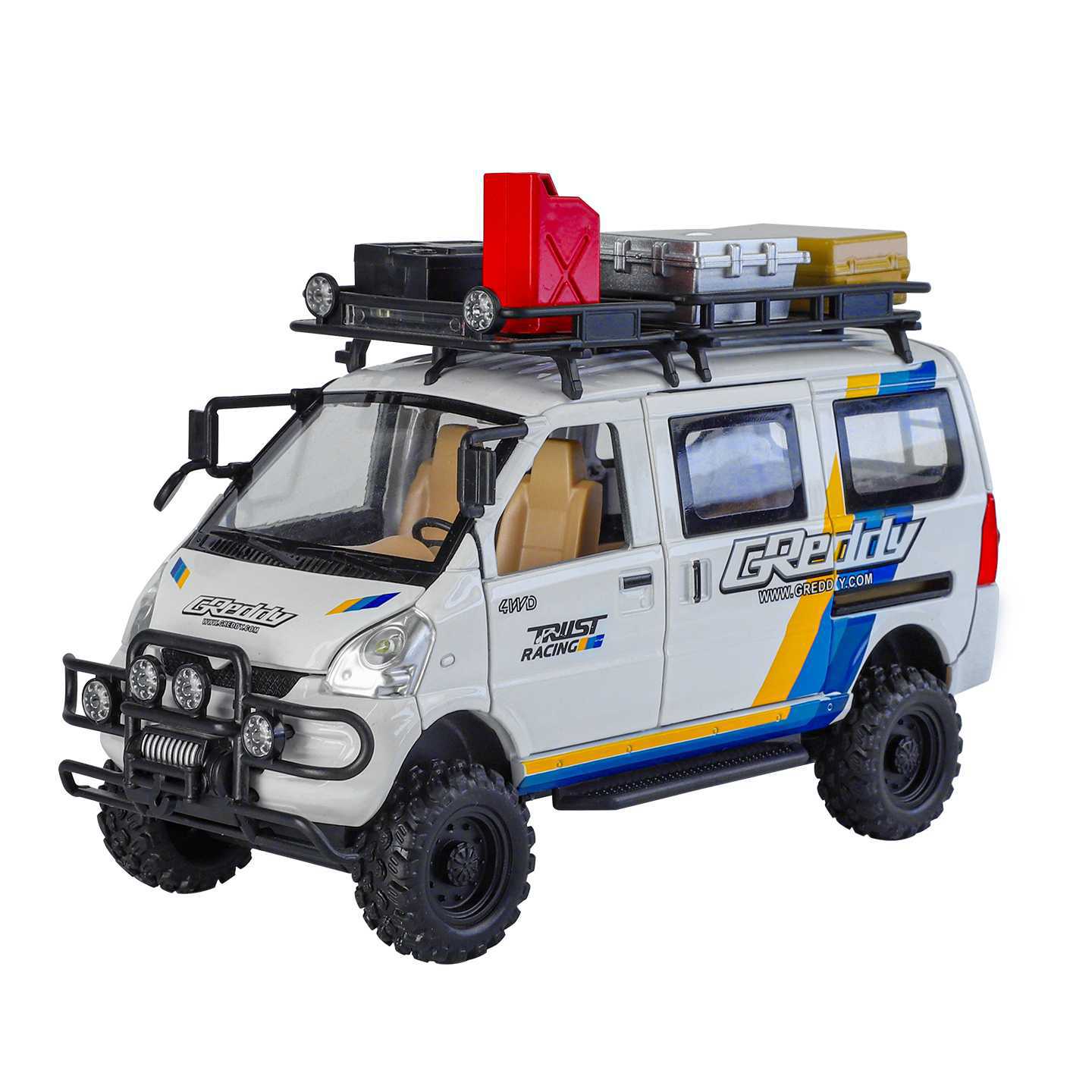 Modelo de coche de aleación de simulación a escala 1:24, versión todoterreno, con sonido y luz, juguete educativo para niños de cinco años
