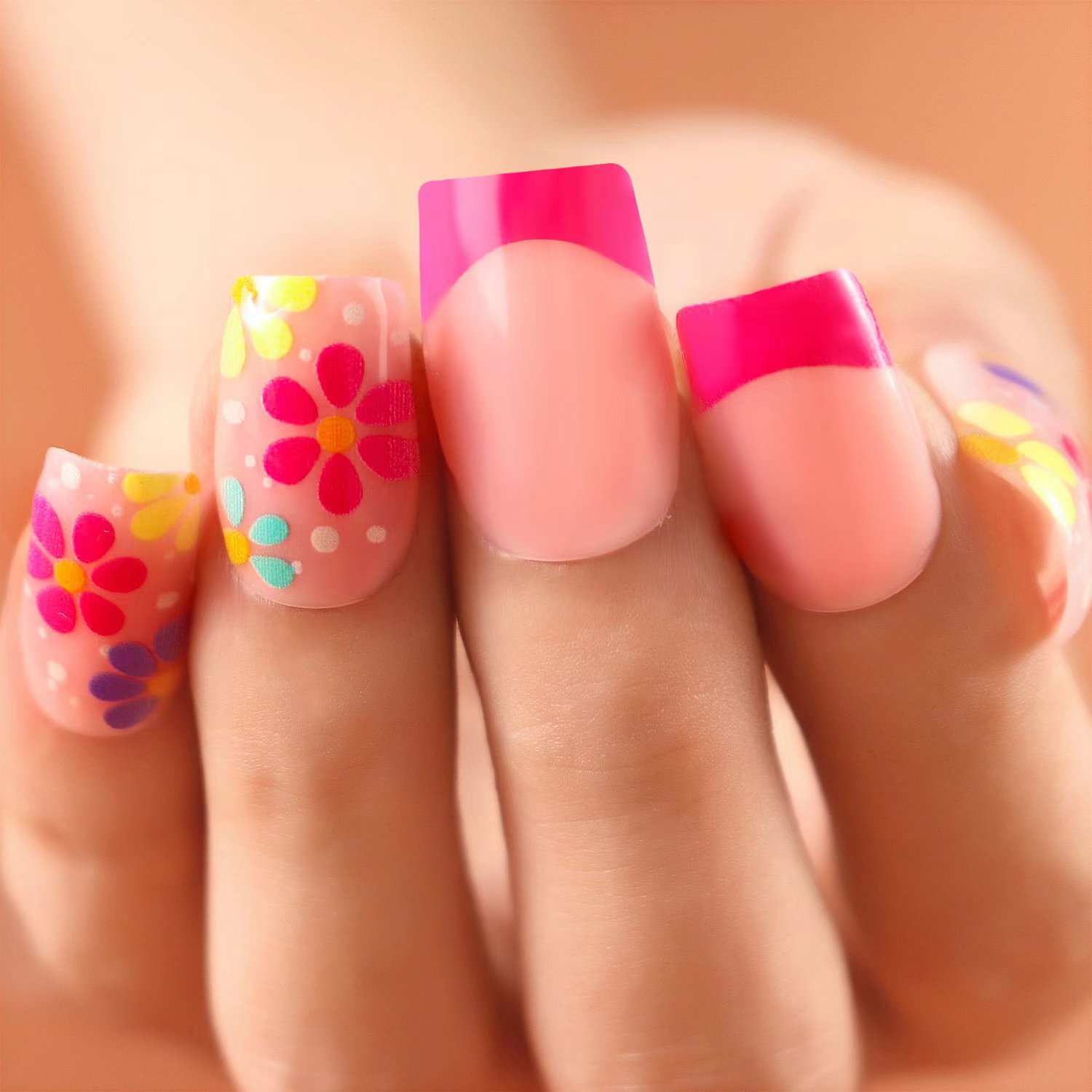 Fuchsia nail stickers