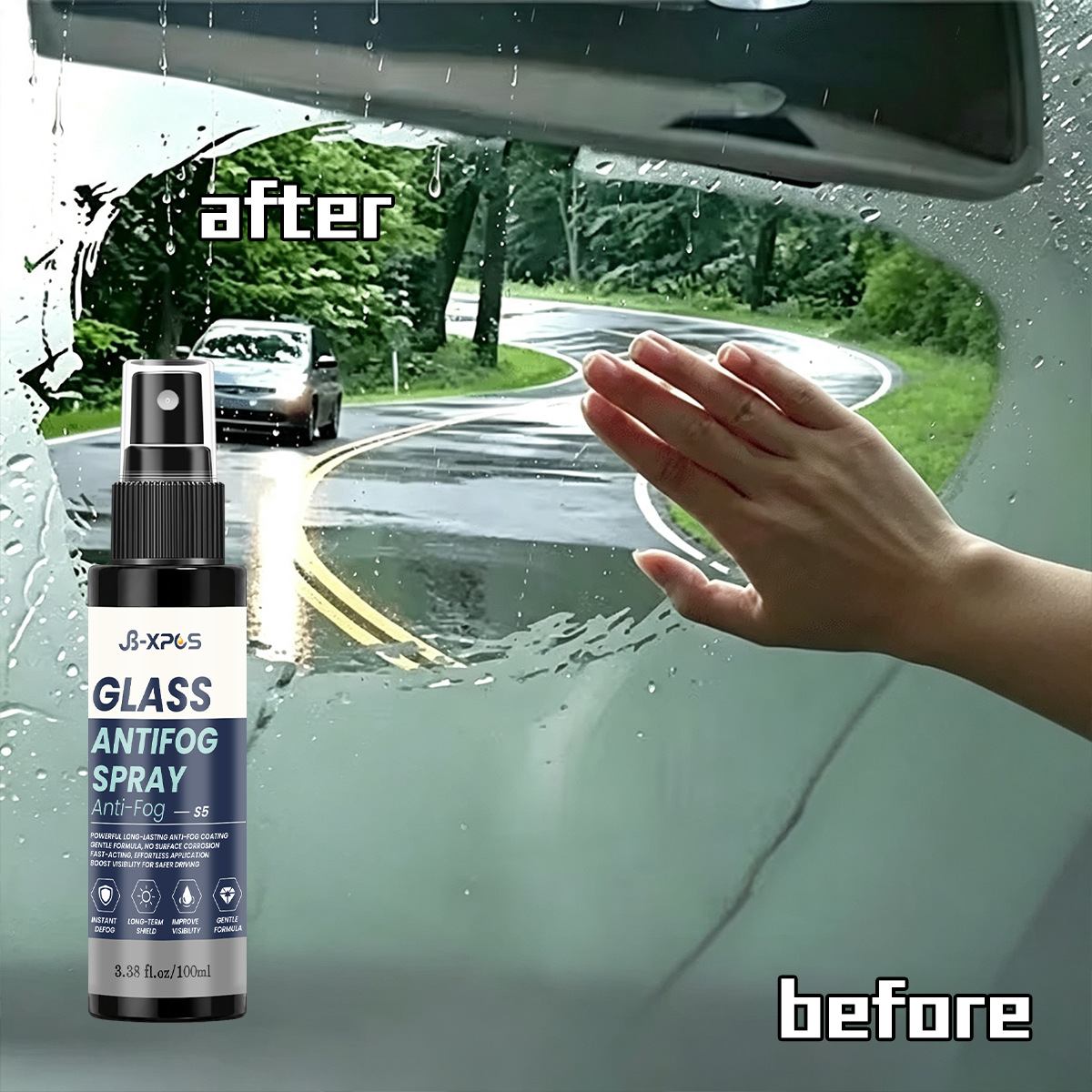 YT305 Automotive Glass Anti-Fog Rearview Mirror Window Glass Anti-Fog Anti-Rain Hydrophobic Coating Agent for Cross-Border Supply