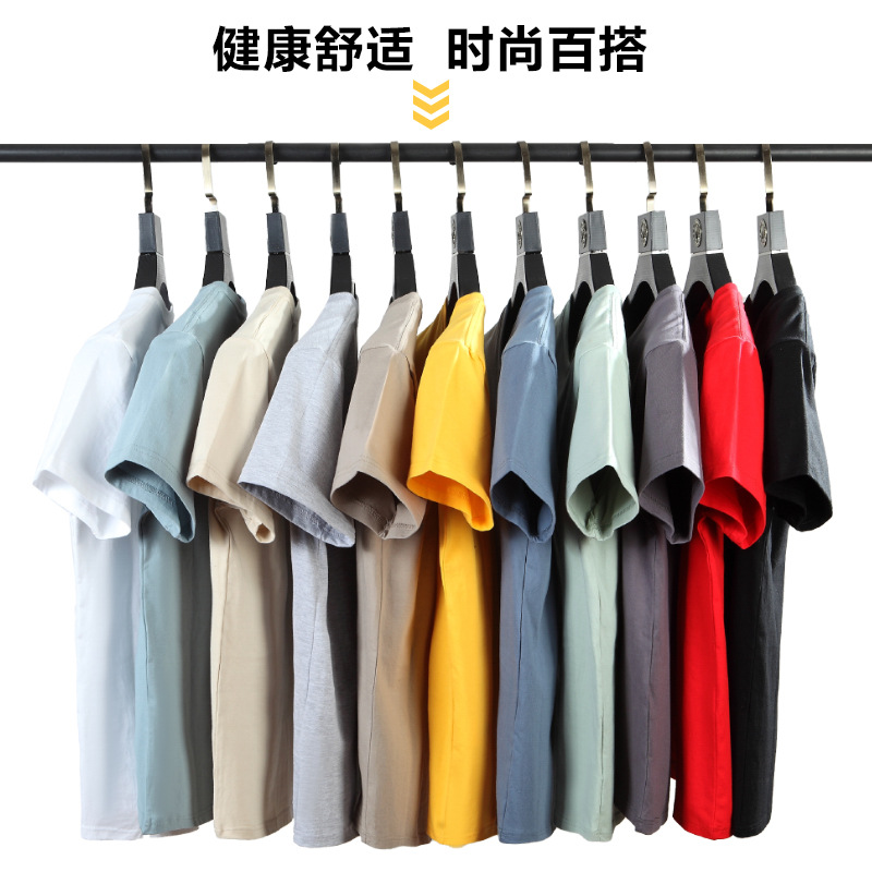 Cotton solid sports casual summer short sleeve T-shirt for students