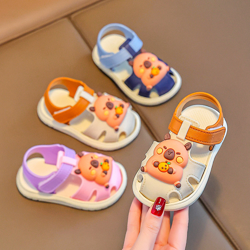 Sandalias para bebés varones de verano nuevos zapatos de playa transpirables de moda de dedos abiertos zapatos de bebé suaves antideslizantes zapatos EVA para niños pequeños