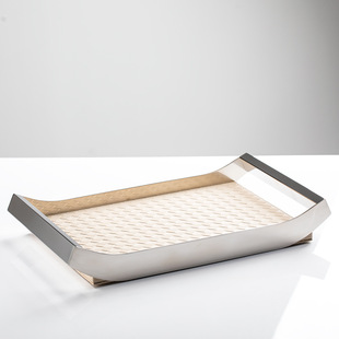 Light Luxury Handmade Woven Tray Advanced Storage Tray Household High-end Aromatherapy Tray Decorations Plate Ornaments