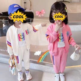 女童中小童休闲套装2024早秋新款洋气可爱外套裤子运动服两件套潮