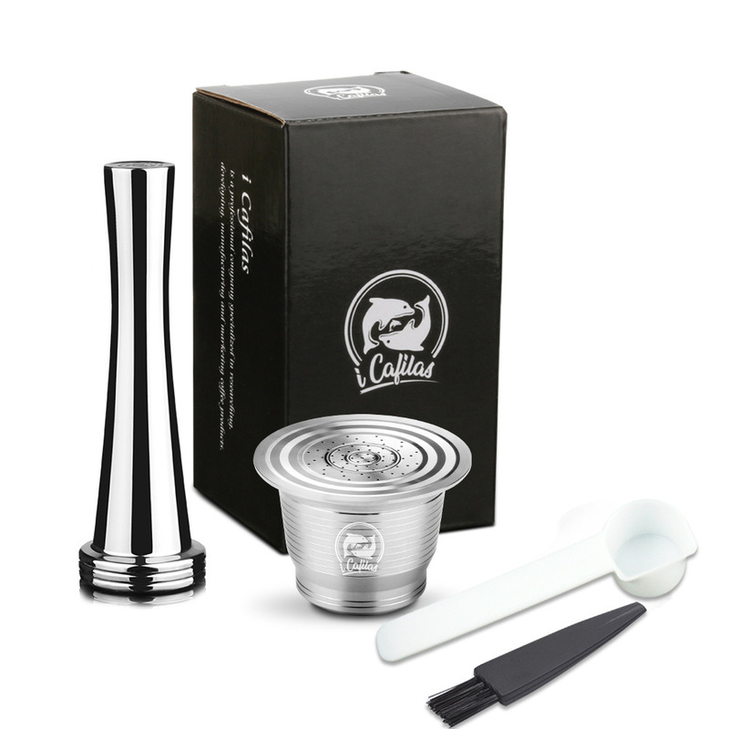 Compatible with Nespresso Refillable Stainless Steel Coffee Capsule Shells, Reusable Set of 2 Compatible with Nespresso Refillable Stainless Steel Coffee Capsule Shells, Reusable Set of 2