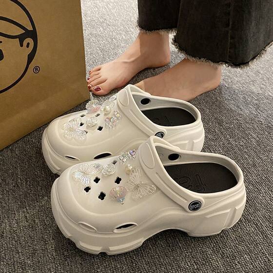 EVA Hole Shoes Instagram Summer 2025 New Thick Bottom Non-Slip Deodorant Slippers for Couples Slip-Wearing Slippers for Summer