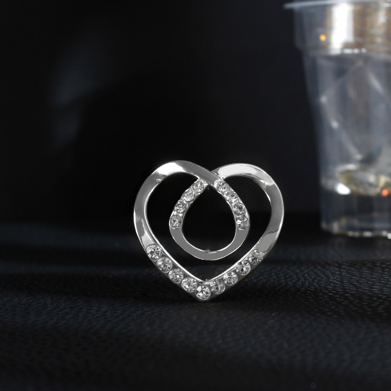 Amore sciarpa fibbia pesca cuore angolo fibbia vita orlo magico vestiti decorazione strass semplice nodo bottone colletto camicia_voghion.com