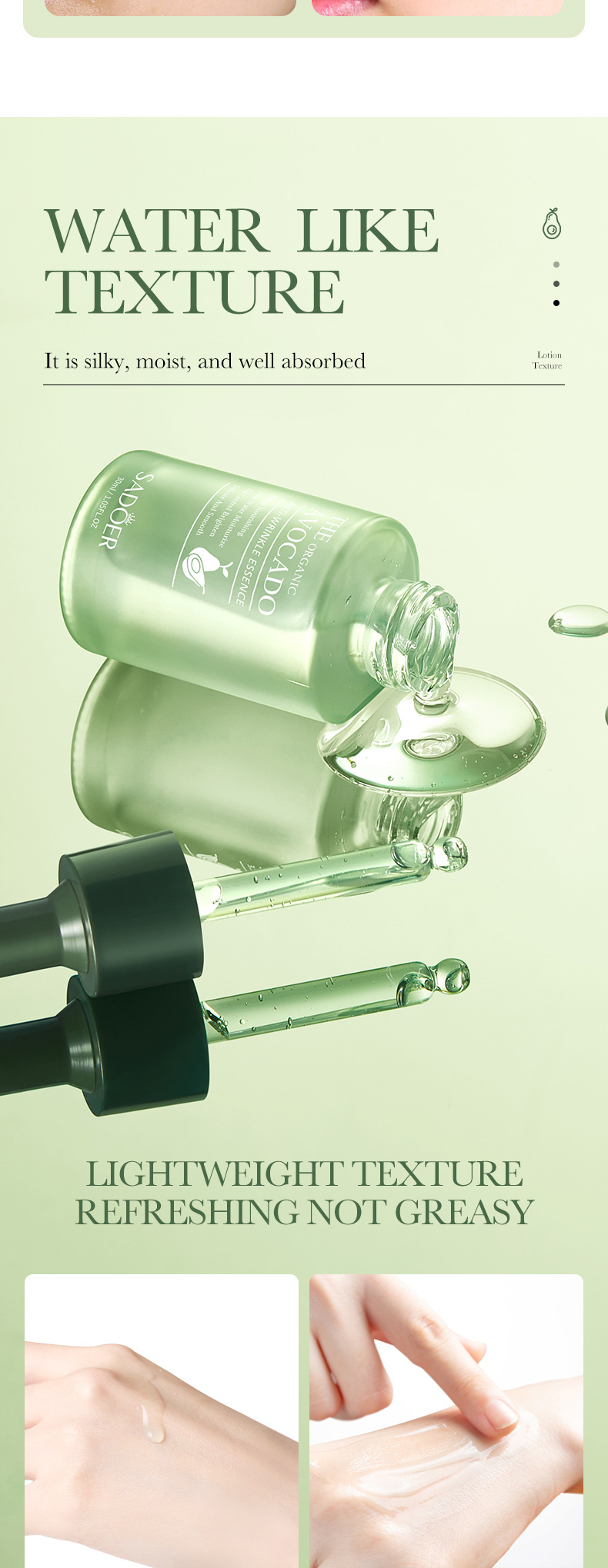 Organic Avocado Anti Wrinkle Essence Moisturizing Facial Serum_voghion.com