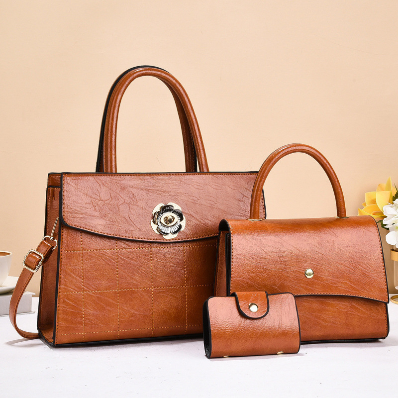 Bolso de tres piezas con textura, bolso de tres piezas, bolso de mensajero de un solo hombro para mujer nuevo 2025, bags transfronterizos