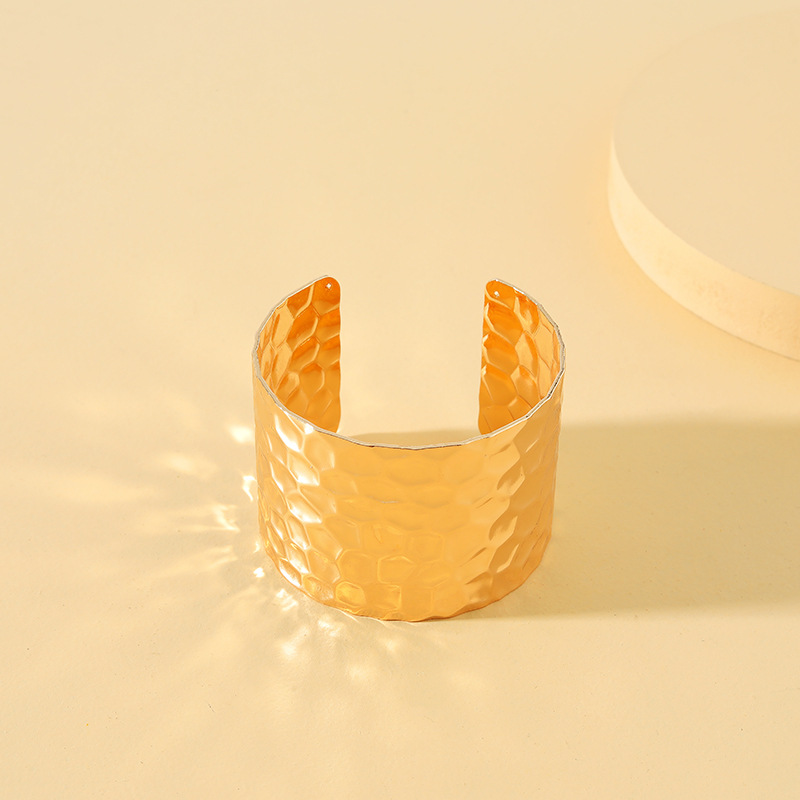 fashion wide-faced geometric solid color open alloy bracelet wholesale