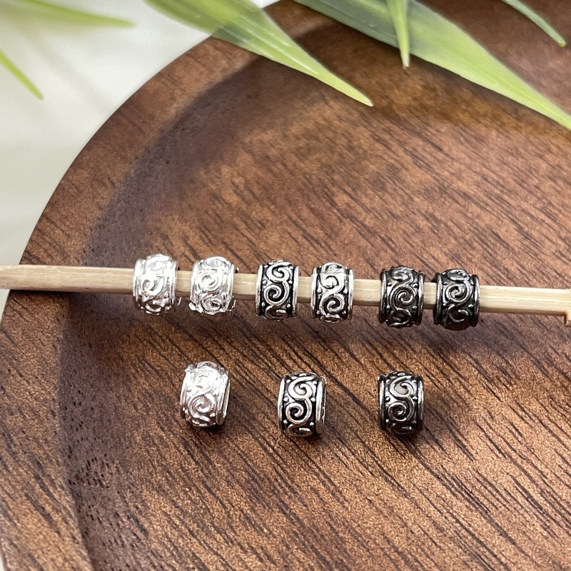Alloy Retro Pattern Through-hole Spacer Beads, Ancient Style Handmade...