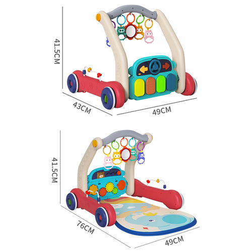 Infant and toddler multifunctional pedal piano fitness stand baby pedal music toy two-in-one stroller walker