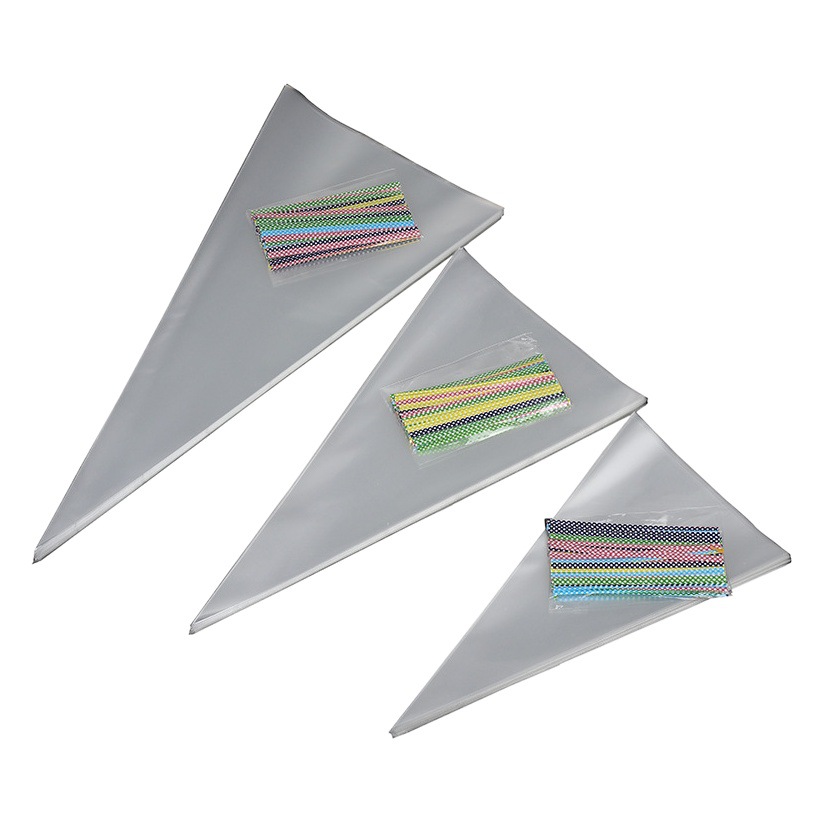 Spot OPP Triangle Bolsas para hornear transfronterizas Bolsas de dulces de grado alimenticio Bolsas de palomitas de maíz con cono de helado