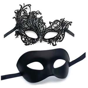 Stunning Party Mask for Couples - Simple Shape, Polyester Material, DIY Feature, Perfect for Holidays