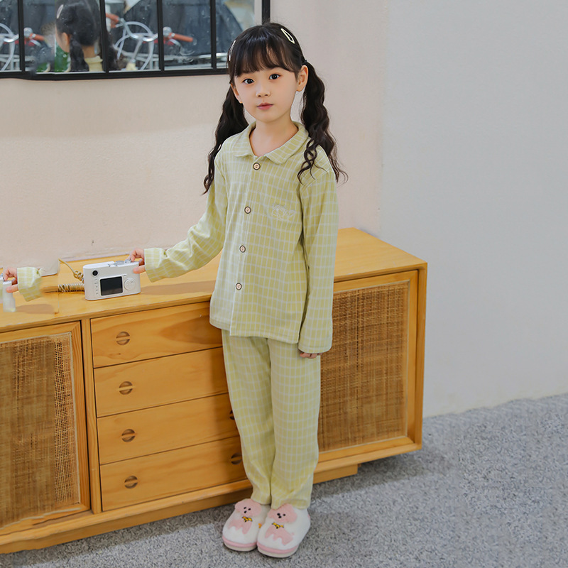 2025秋冬儿童保暖开衫睡衣套装男女童加厚磨毛翻领家居服女孩宝宝|undefined