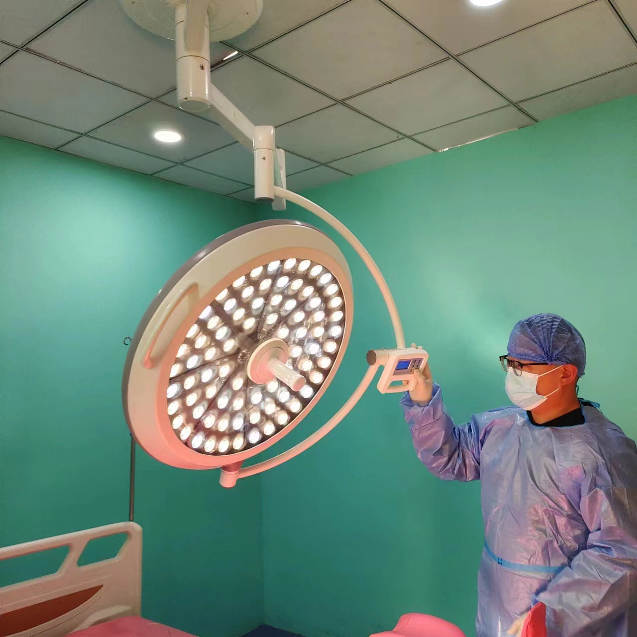 Surgical shadowless lamp LED hanging double-head cold white light…