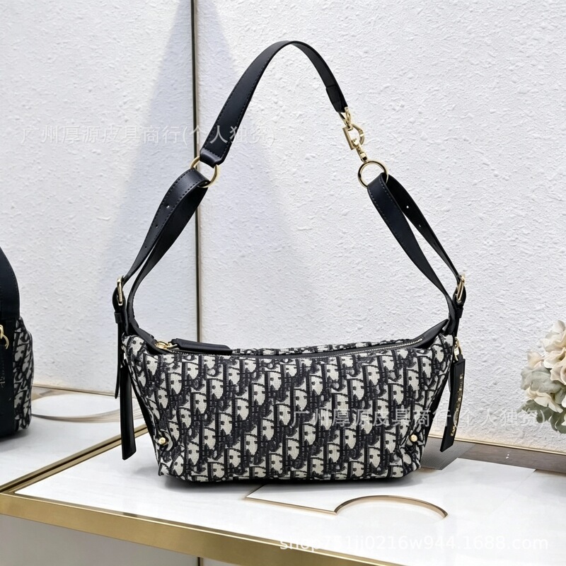Cross-border supply classic D-brand monogram D-journey embroidered handbag/shoulder bag, ins-style CD canvas lunchbox bag