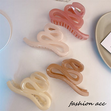 亚克力波浪抓夹女后脑勺盘发夹子简约气质鲨鱼夹2024新款发卡头饰