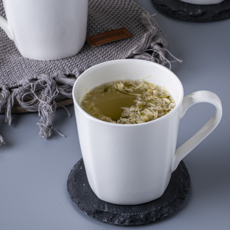 Jingdezhen marca taza de agua taza de óseo de porcelana blanca taza de agua fría de cerámica de oficina esmaltada taza de té de color taza de hotel
