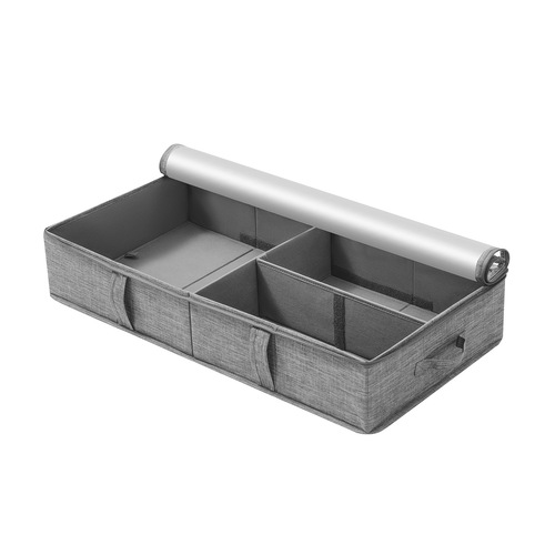 Cross-border fabric clothing storage box with transparent cover, clothing compartment storage box, blanket toy folding household storage box