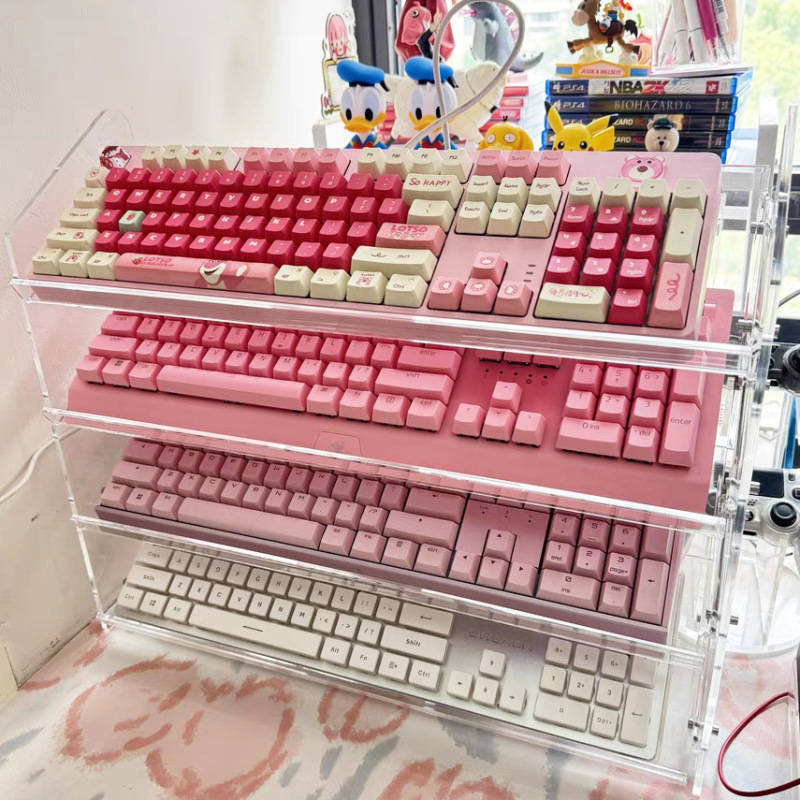 键盘展示架鼠标亚克力收纳架键盘置物架文件桌面化妆品甲油胶支架|undefined