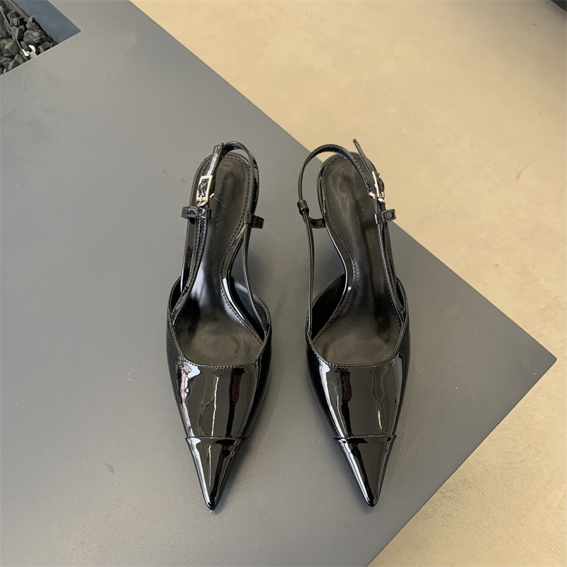 2024 nuovo autunno e l'estate scarpe a spillo francesi con punta a punta temperamento dorato sandali cavi con punta a punta per le donne tacchi alti_voghion.com