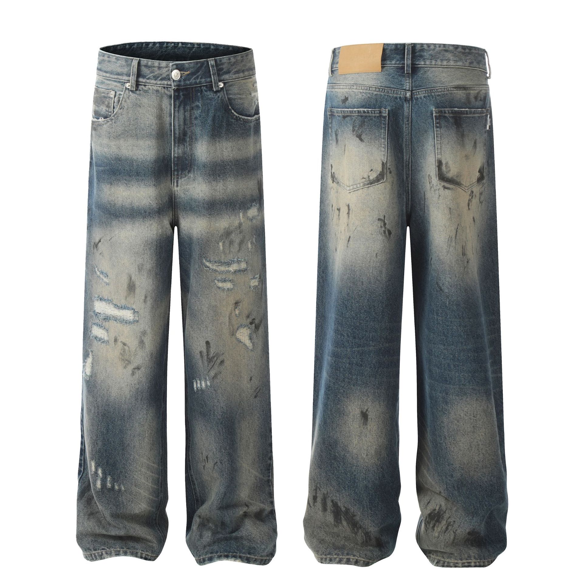 YON MODISH Herrenbekleidung 2024 Herbst Neues Produkt Meichao High Street Gewaschene und gebrauchte Cowboyhose_voghion.com