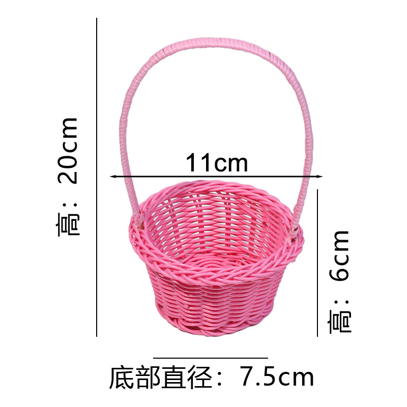 Mini cesta de imitación de ratán, decoración de muebles estilo pastoral, accesorios de fotografía, artículos pequeños, artículos varios, cesta de flores al por mayor.