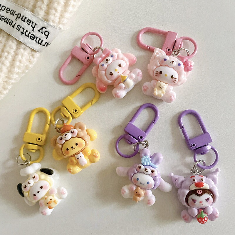 Cartoon Sanrio Keychain Pendant, Cute Girly Heart Student School Bag Pendant, Bag Accessories, Best Friend Gift