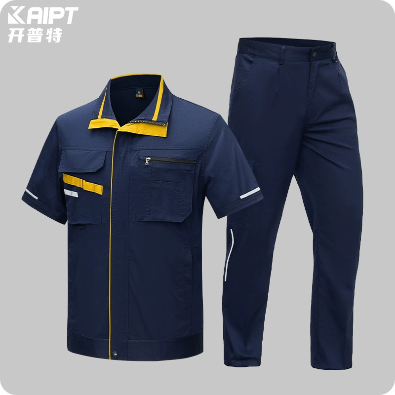 Трансграничная рабочая одежда, тонкий костюм с короткими рукавами, дышащая одежда с принтом и вышивкой, верхняя одежда для авторемонта, заводская рабочая одежда, изготовление на заказ