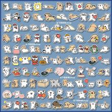 200张马尔济斯线条小狗卡通可爱表情包装饰diy手机手账贴纸