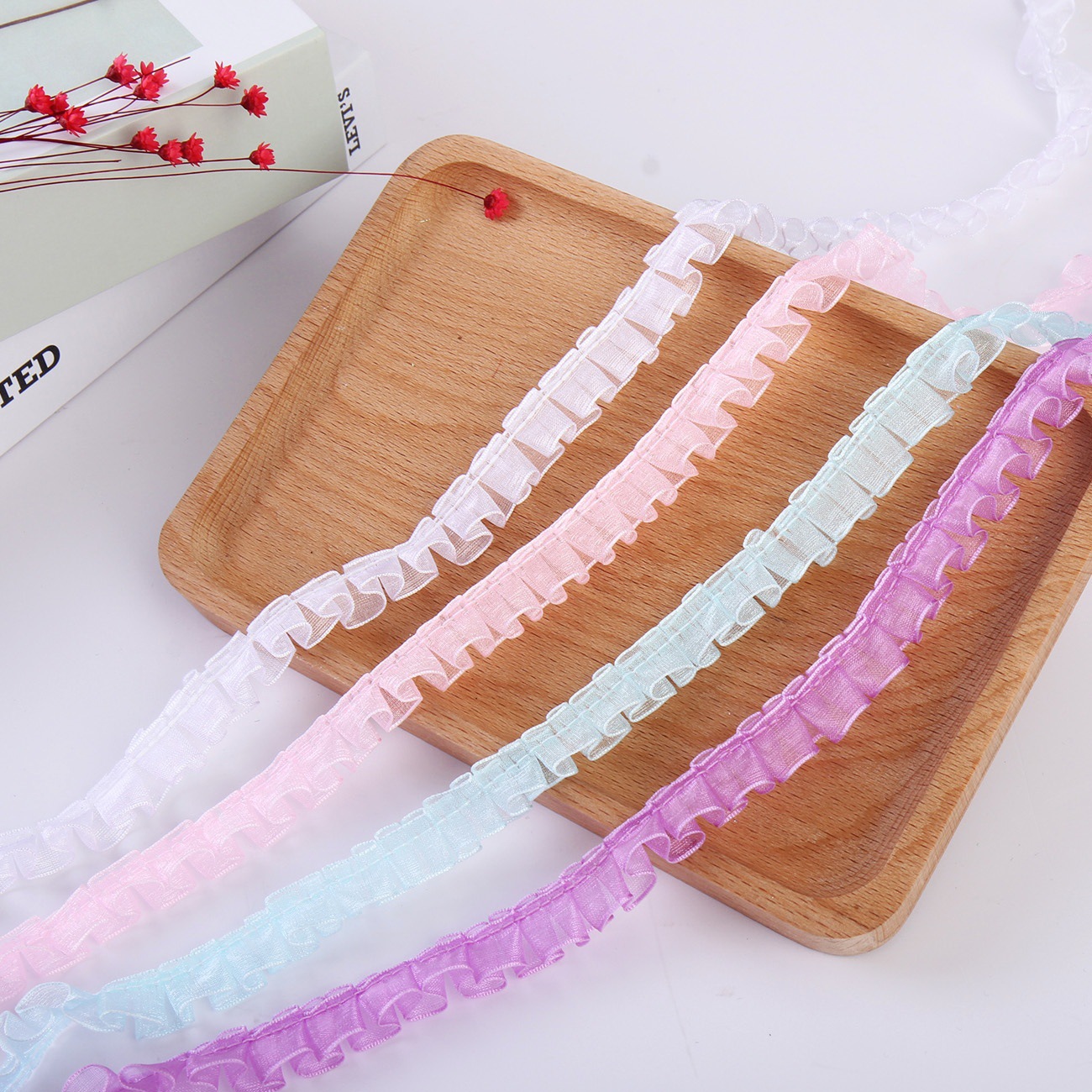 Spot 1.2cm High -grade thick side gauze discount lace clothing…