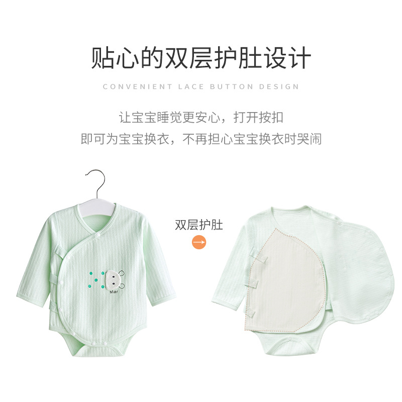 Mameluco para bebé de primavera, otoño y verano, de algodón puro, manga larga, triangular, ropa para recién nacidos, unisex, mono para bebé