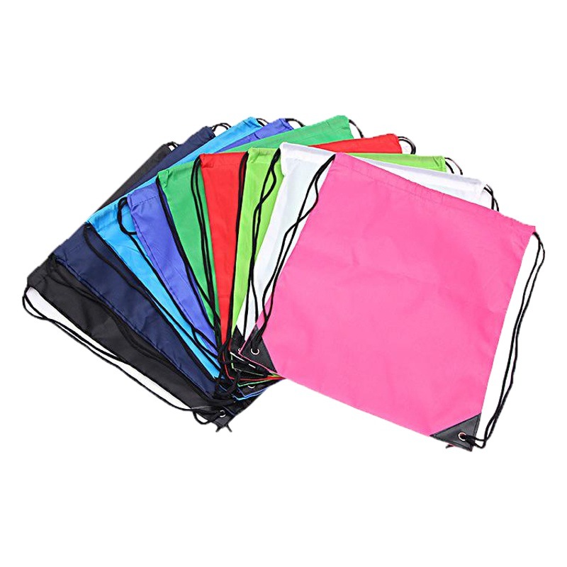 Venta al por mayor 210D bolsa de cordón de tela de poliéster bolsa de cordón de almacenamiento de nylon mochila de entrenamiento mochila bolsa de cordón