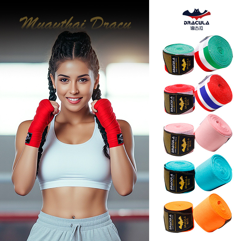 Sanda boxing bandage protective gear, Taekwondo men's Muay Thai hand wraps, elastic combat hand wraps for fighting training
